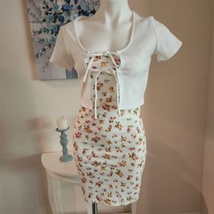 Summer dress flower print with jacket